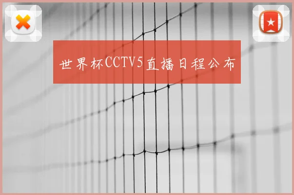 世界杯CCTV5直播日程公布